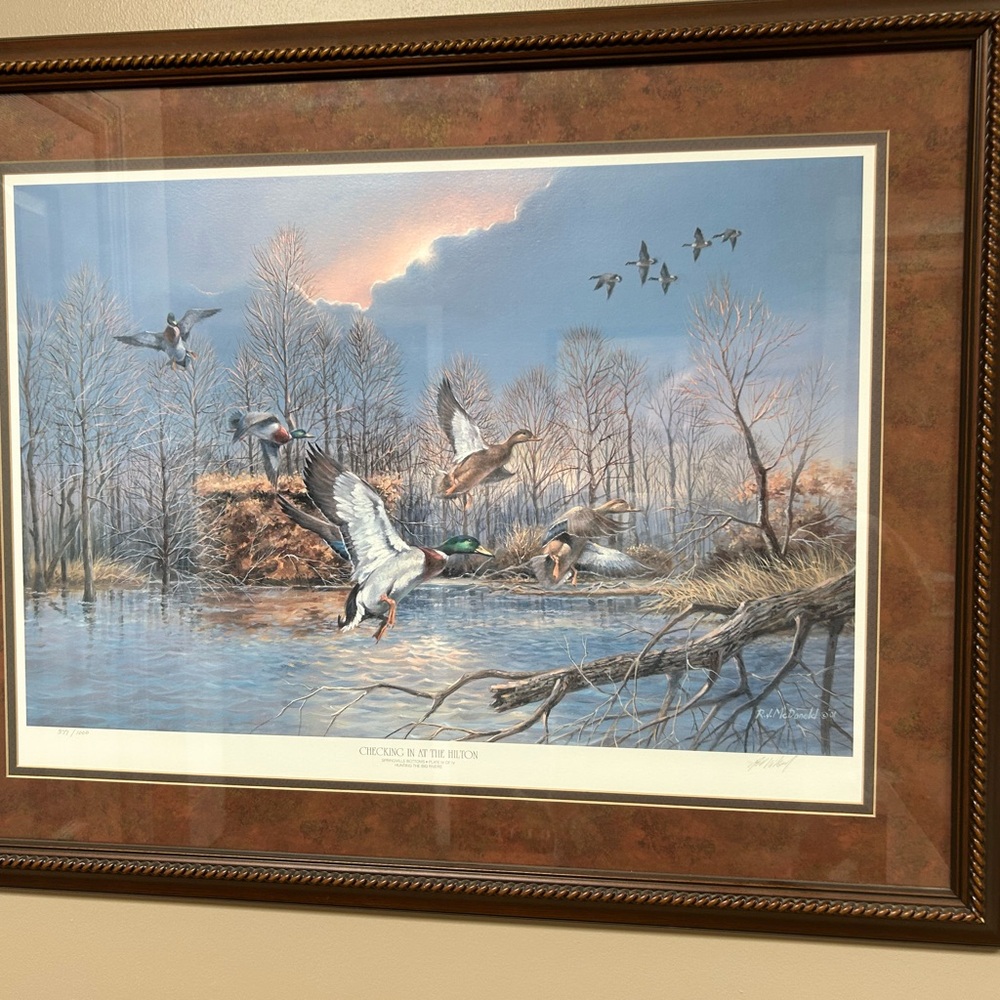 Framed Duck Hunting Art Print